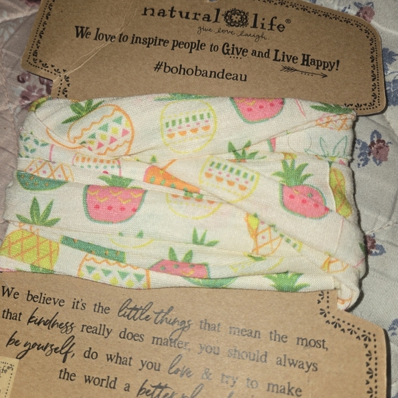 Natural Life Boho Bandeau Tropical Fruit Pattern - Picture 4 of 4